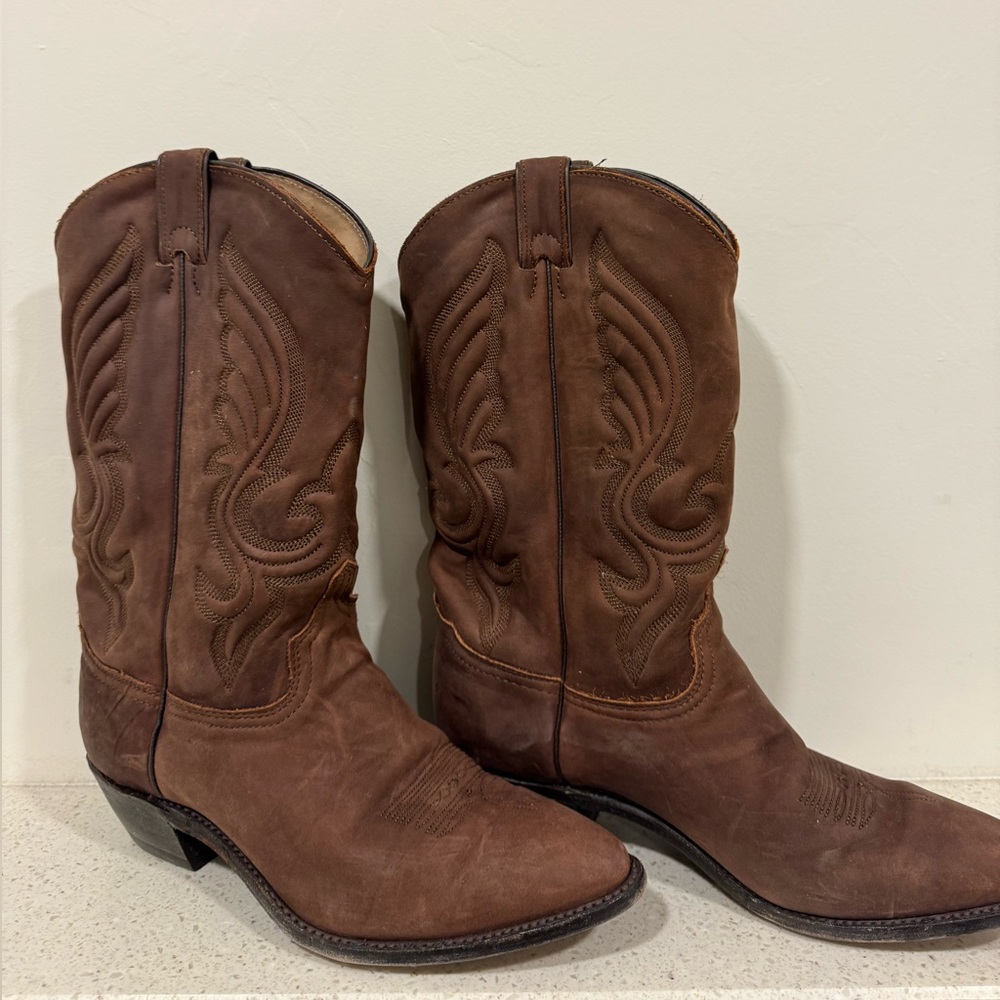 Light Brown Abilene Leather Cowgirl Boots Size 8.5 Women’s